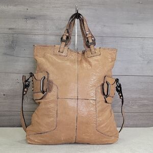 orYANY Brown Large Leather Shoulder Bag Tote Handbag